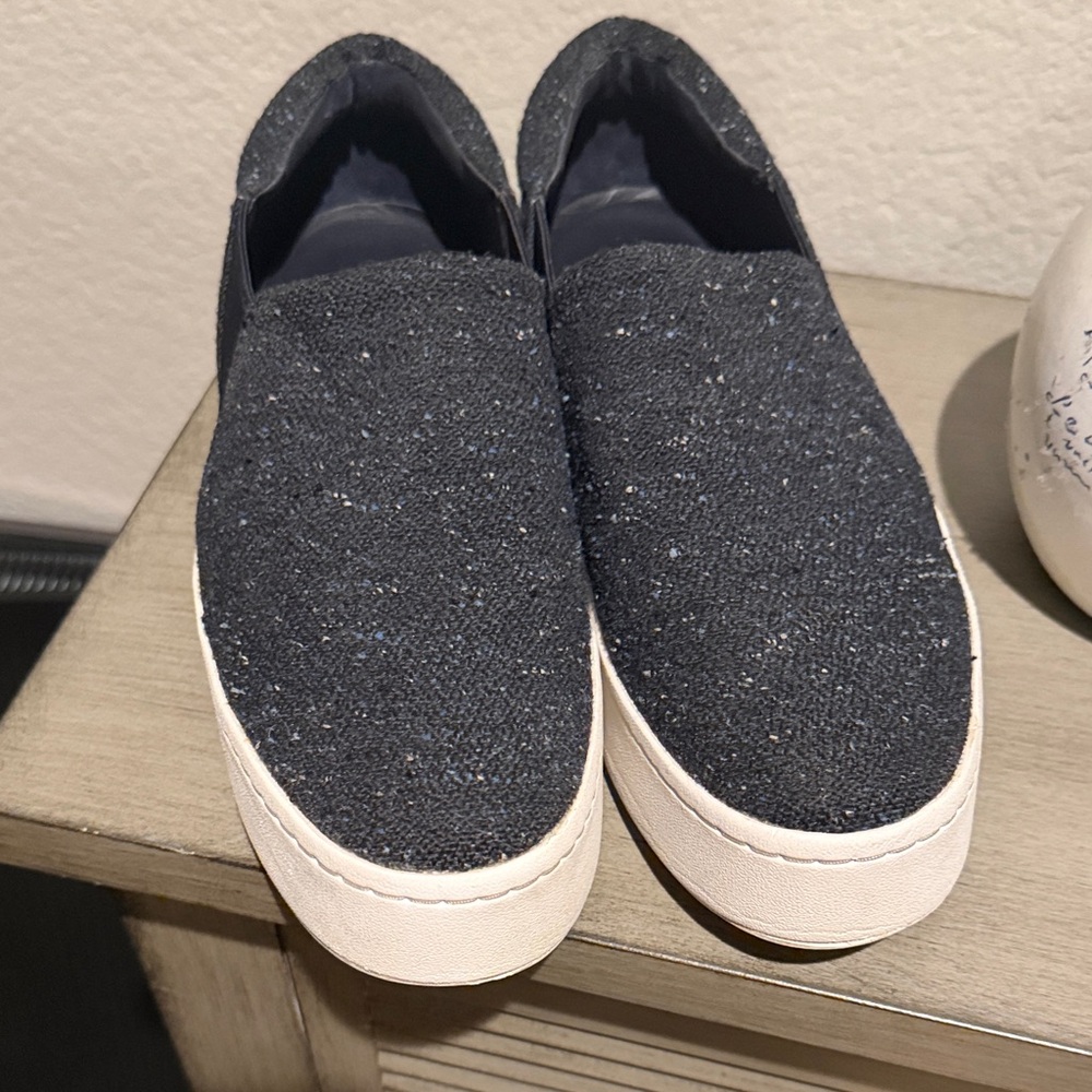 Vince Navy Slip-On Sneakers with White Sole